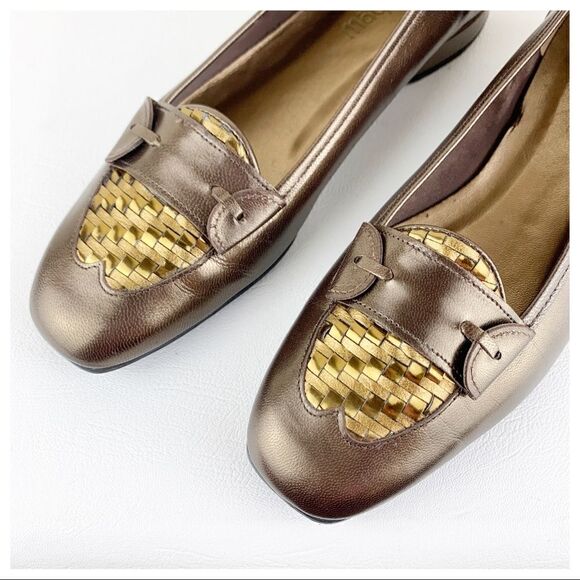 Magdesians California Bronze Leather Woven Loafers‎ - Picture 6 of 14